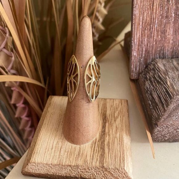 Stainless Steel IP Gold(Ion Plating) Open Design Ring Size 6 - Picture 6 of 8